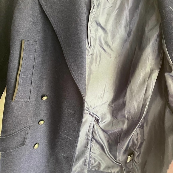 BB Dakota Wool Blend Military Double-Breasted Peacoat Jacket Navy Size S - Picture 8 of 12